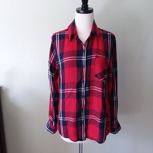 Woolrich plaid button-down lightweight red shirt